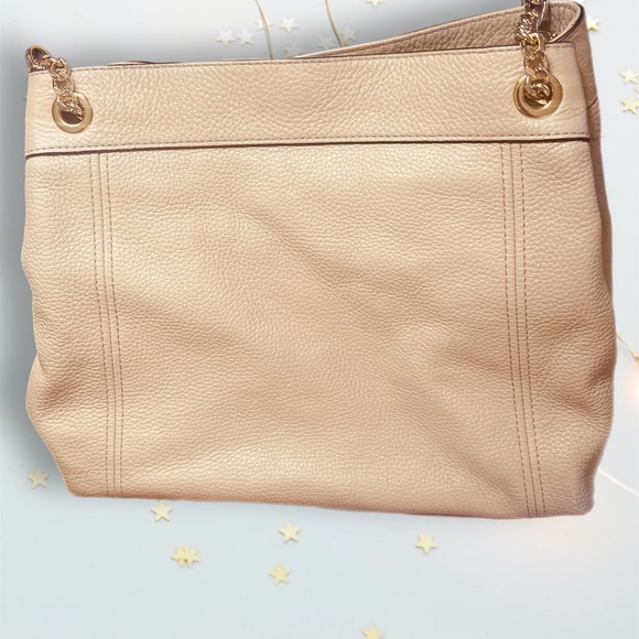 Michael Kors Bisque Jet Set Pebbled Leather Tote Bag - Picture 3 of 5